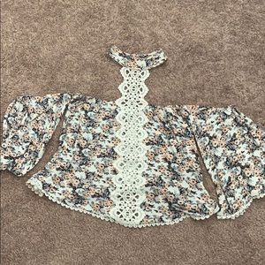 Cute flower top.  Off shoulders